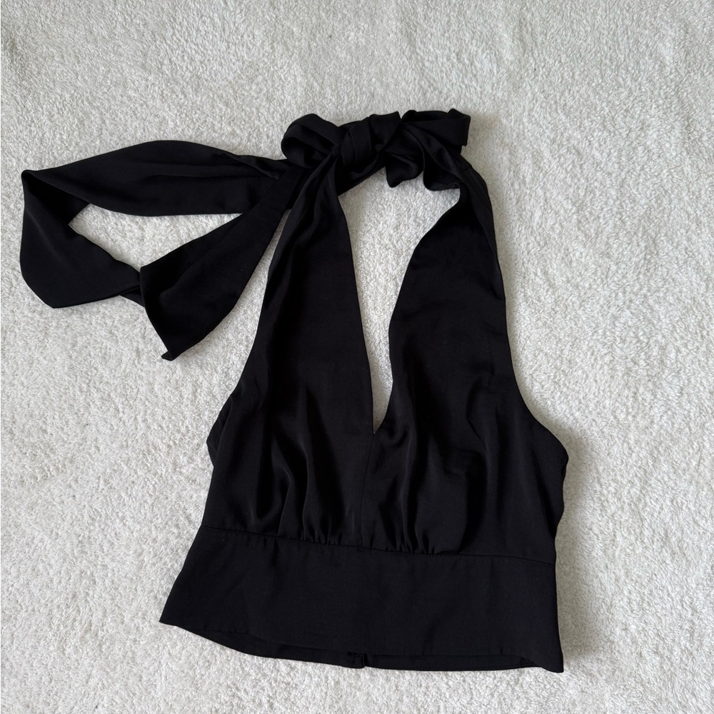 NWT Banana republic Black Halter top size 2